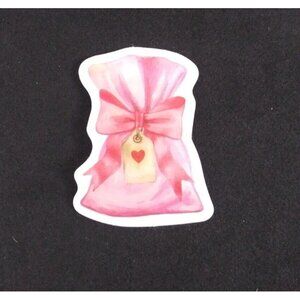 10/$10 Pink Pouch With Bow Valentine's Day Sticker 1.58" x 1.25" (AY)